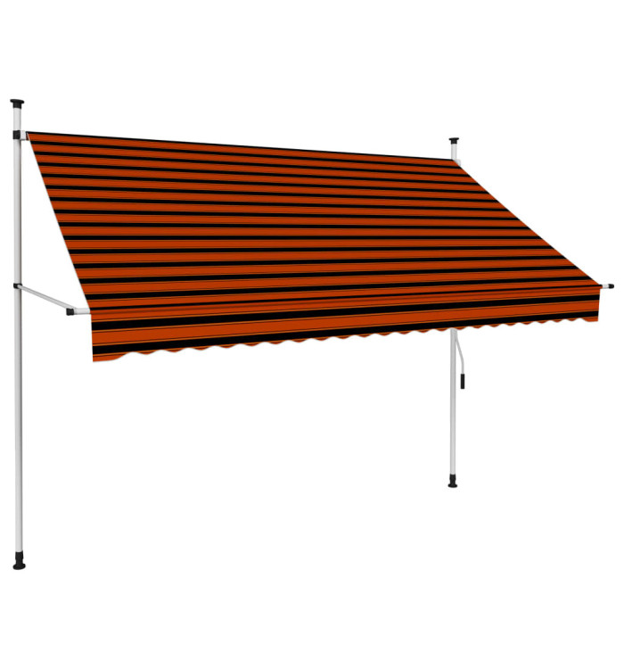 Auvent manuel rétractable 250 cm Orange et marron | Mobilier & Déco