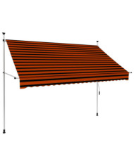 Auvent manuel rétractable 250 cm Orange et marron | Mobilier & Déco