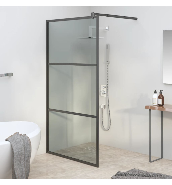 Paroi de douche 100x195 cm Verre ESG foncé Noir | Mobilier & Déco