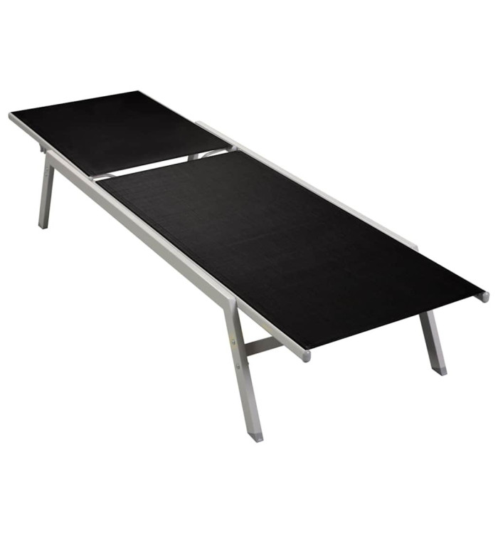 Chaise longue Acier et textilène Noir | Mobilier & Déco