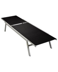 Chaise longue Acier et textilène Noir | Mobilier & Déco