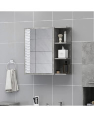 Armoire à miroir de salle de bain Gris béton Bois d’ingénierie | Mobilier & Déco