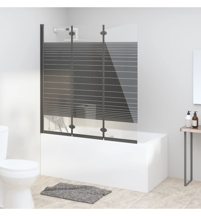 Cabine de douche pliable 3 panneaux 130x130 cm ESG Noir | Mobilier & Déco