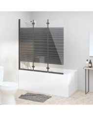 Cabine de douche pliable 3 panneaux 130x130 cm ESG Noir | Mobilier & Déco