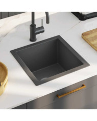Évier de cuisine fait main Noir Acier inoxydable | Mobilier & Déco