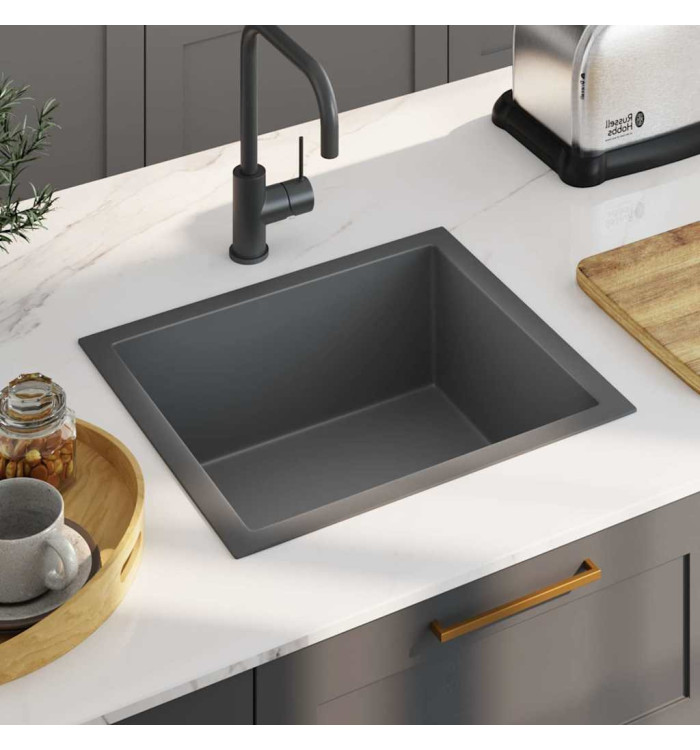 Évier de cuisine fait main Noir Acier inoxydable | Mobilier & Déco