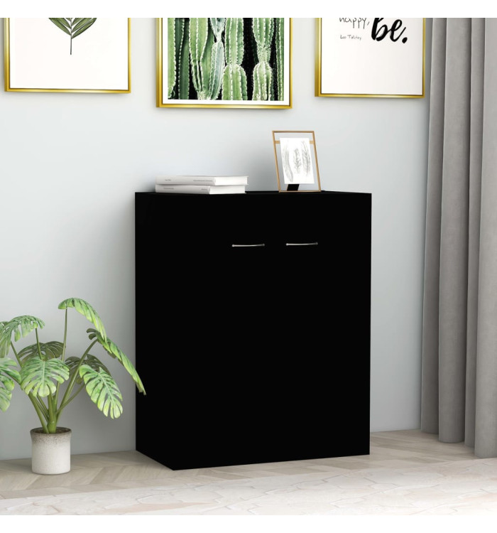 Buffet noir 60x30x75 cm bois d'ingénierie | Mobilier & Déco