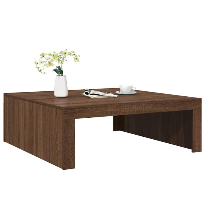 Table basse Chêne marron 100x100x35 cm Bois d'ingénierie | Mobilier & Déco