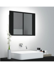 Armoire à miroir de salle de bain LED Noir 60x12x45 Acrylique | Mobilier & Déco