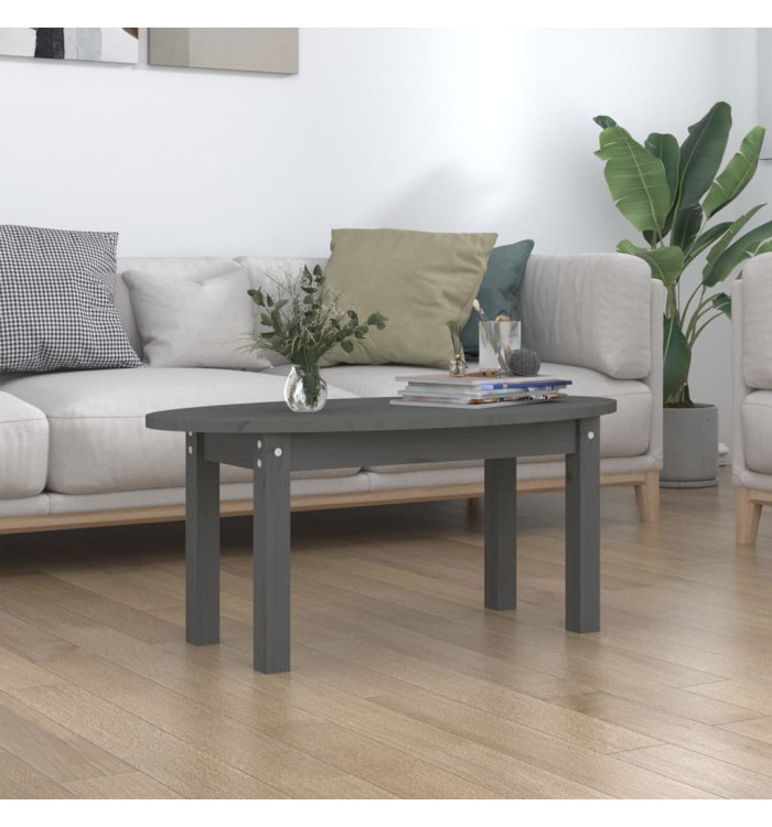 Table basse Gris 80x40x35 cm Bois massif de pin | Mobilier & Déco