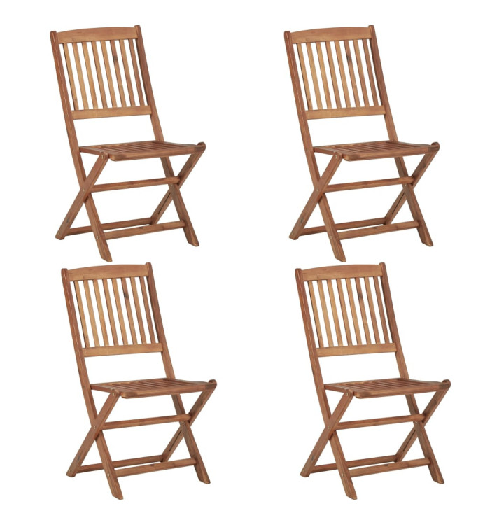 Chaises pliables d'extérieur lot de 4 Bois d'acacia solide | Mobilier & Déco