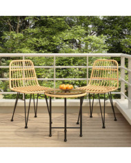 Ensemble à manger de jardin 3 pcs Résine tressée | Mobilier & Déco