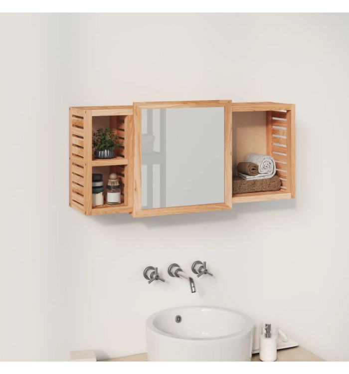 Armoire à miroir 80x17x34 cm Bois massif de noyer | Mobilier & Déco