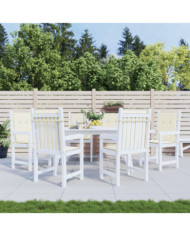 Coussins de chaise de jardin à dossier bas lot de 6 crème | Mobilier & Déco