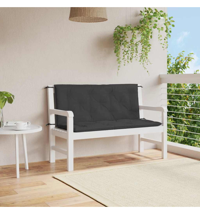 Coussin de banc de jardin noir 120x(50+50)x7 cm tissu oxford | Mobilier & Déco