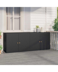 Armoire de rangement jardin Noir 198x55,5x80 cm Résine tressée | Mobilier & Déco