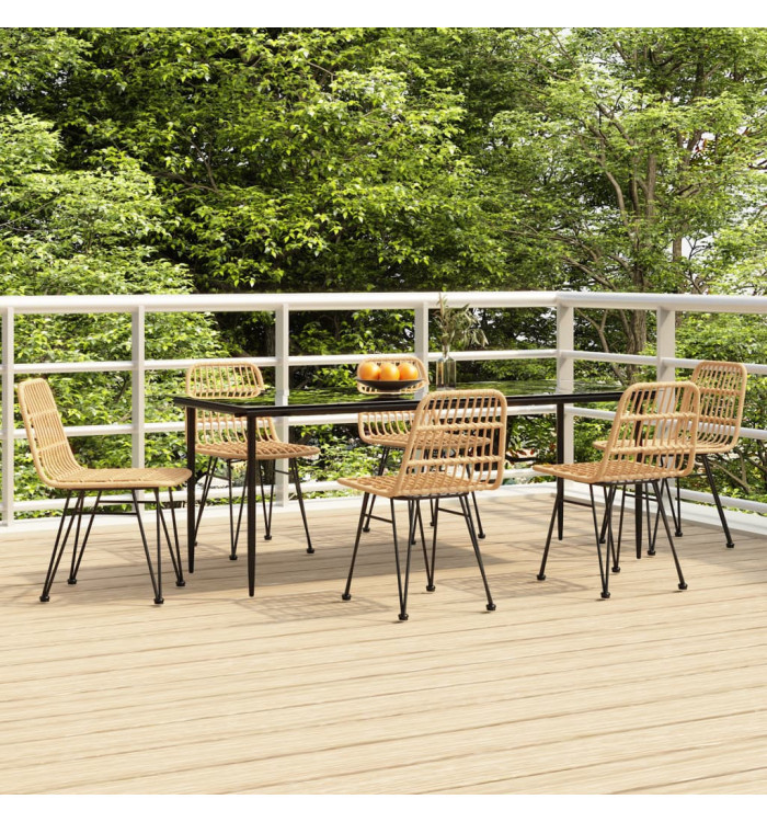 Ensemble à manger de jardin 7 pcs Résine tressée | Mobilier & Déco