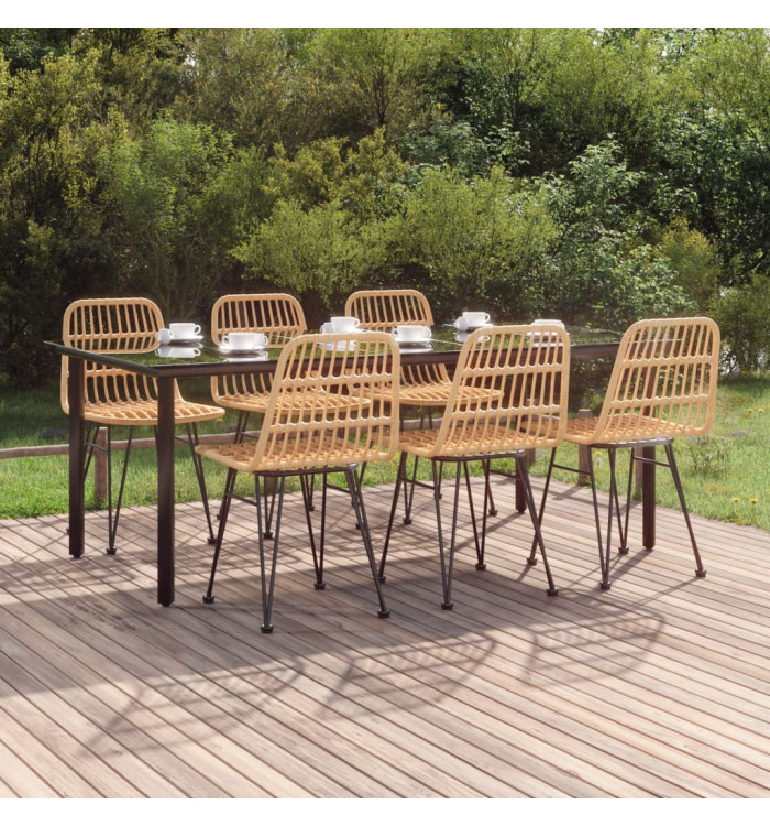 Ensemble à manger de jardin 7 pcs Résine tressée | Mobilier & Déco