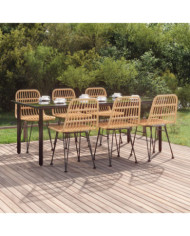 Ensemble à manger de jardin 7 pcs Résine tressée | Mobilier & Déco