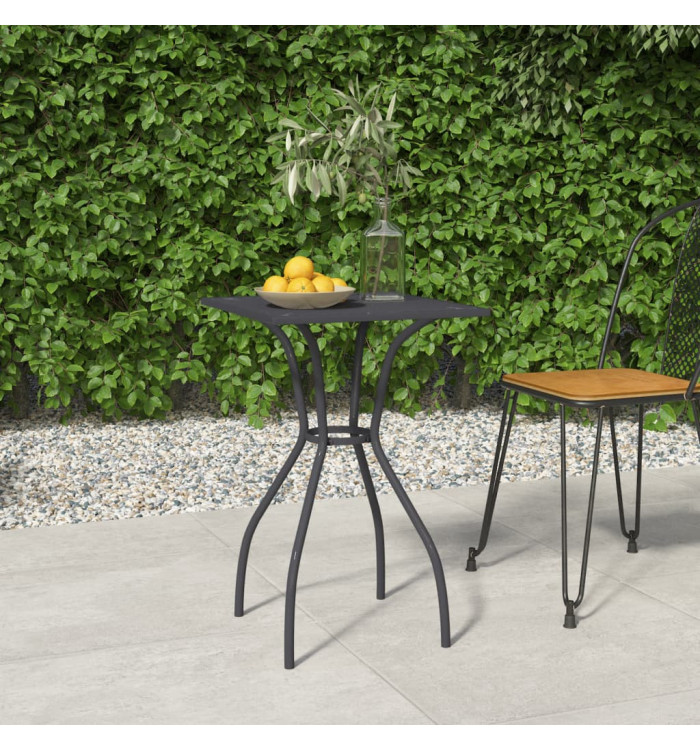 Table de jardin anthracite 50x50x72 cm treillis d'acier | Mobilier & Déco