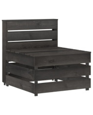 Canapé central palette de jardin gris bois de pin imprégné | Mobilier & Déco
