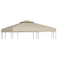 Recouvrement de remplacement d'auvent 310 g/m² Beige 3x3 m | Mobilier & Déco