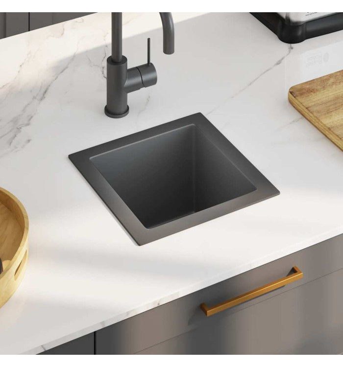 Évier de cuisine fait main Noir Acier inoxydable | Mobilier & Déco