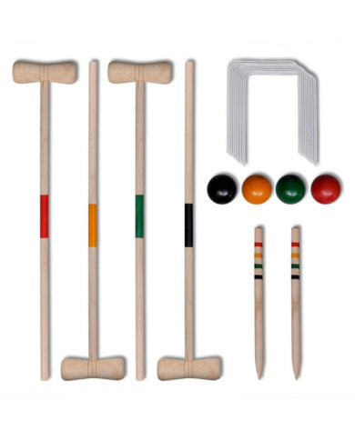 Ensemble de croquet en bois pour 4 joueurs | Mobilier & Déco