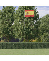 Drapeau de l'Espagne et mât 6,23 m Aluminium | Mobilier & Déco