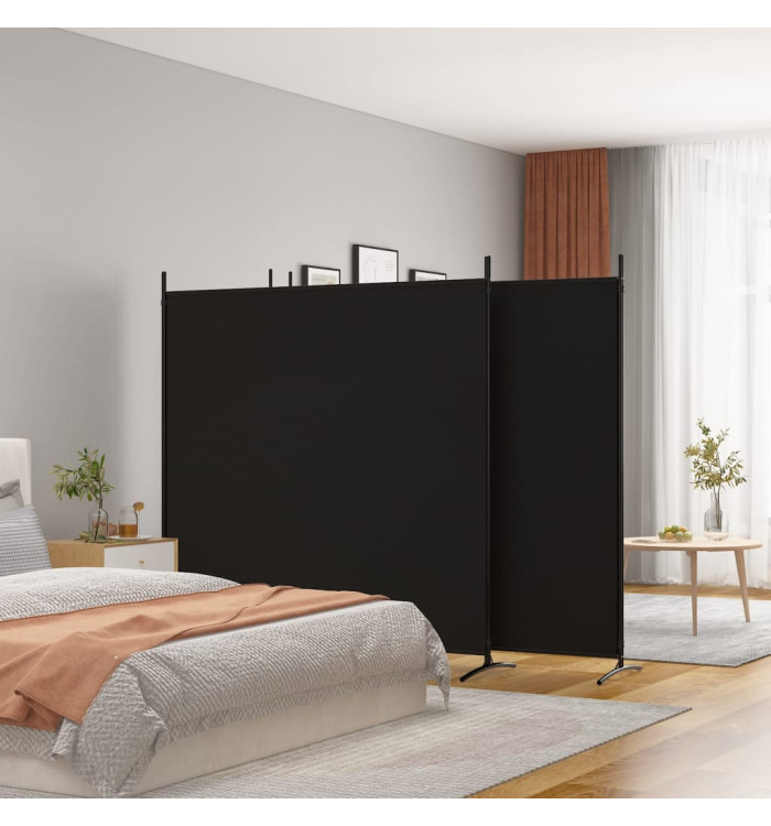 Cloison de séparation 4 panneaux Noir 698x180 cm Tissu | Mobilier & Déco
