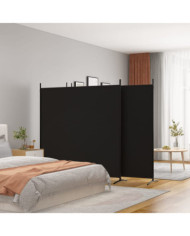 Cloison de séparation 4 panneaux Noir 698x180 cm Tissu | Mobilier & Déco