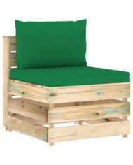 Canapé central sectionnel avec coussins Bois imprégné de vert | Mobilier & Déco