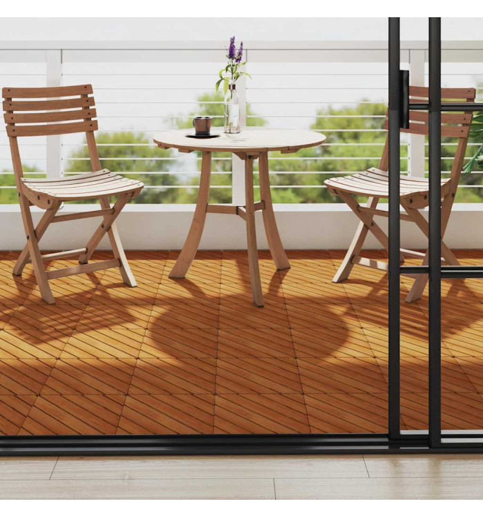 Carreaux de terrasse 10 pcs 30x30 cm Bois d'acacia solide | Mobilier & Déco
