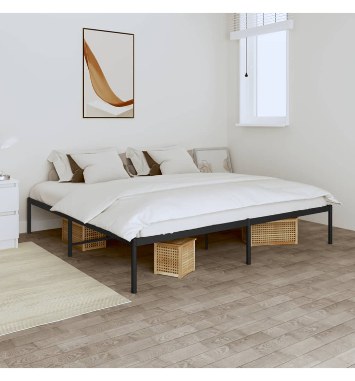 Cadre de lit métal noir 180x200 cm | Mobilier & Déco