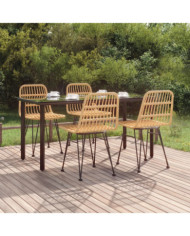 Ensemble à manger de jardin 5pcs Résine tressée | Mobilier & Déco