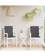 Coussins de chaise de jardin à dossier bas lot de 2 anthracite | Mobilier & Déco