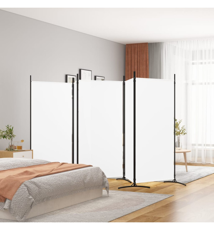 Cloison de séparation 5 panneaux Blanc 433x180 cm Tissu | Mobilier & Déco