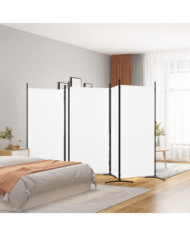 Cloison de séparation 5 panneaux Blanc 433x180 cm Tissu | Mobilier & Déco