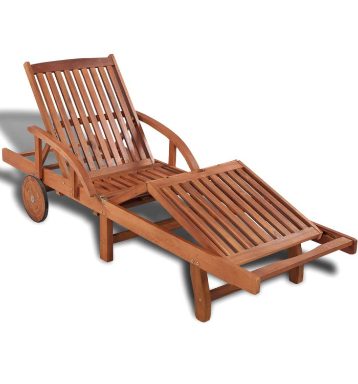 Chaise longue bois massif d'acacia | Mobilier & Déco