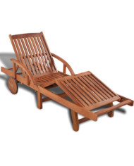 Chaise longue bois massif d'acacia | Mobilier & Déco