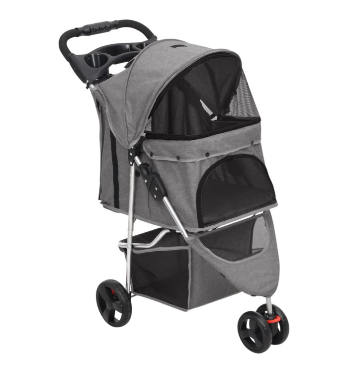 Poussette pour chien pliante Gris 80x46x98 cm Tissu Oxford | Mobilier & Déco
