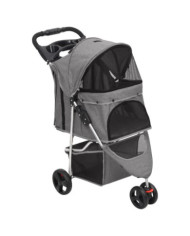 Poussette pour chien pliante Gris 80x46x98 cm Tissu Oxford | Mobilier & Déco