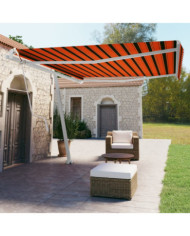 Auvent automatique sur pied 450x350 cm Orange/marron | Mobilier & Déco