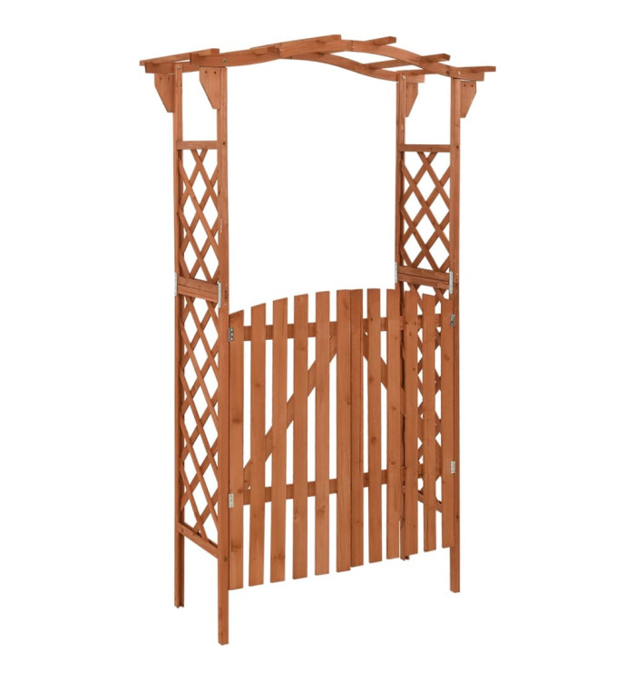 Pergola avec portail 116x40x204 cm Bois de sapin massif | Mobilier & Déco
