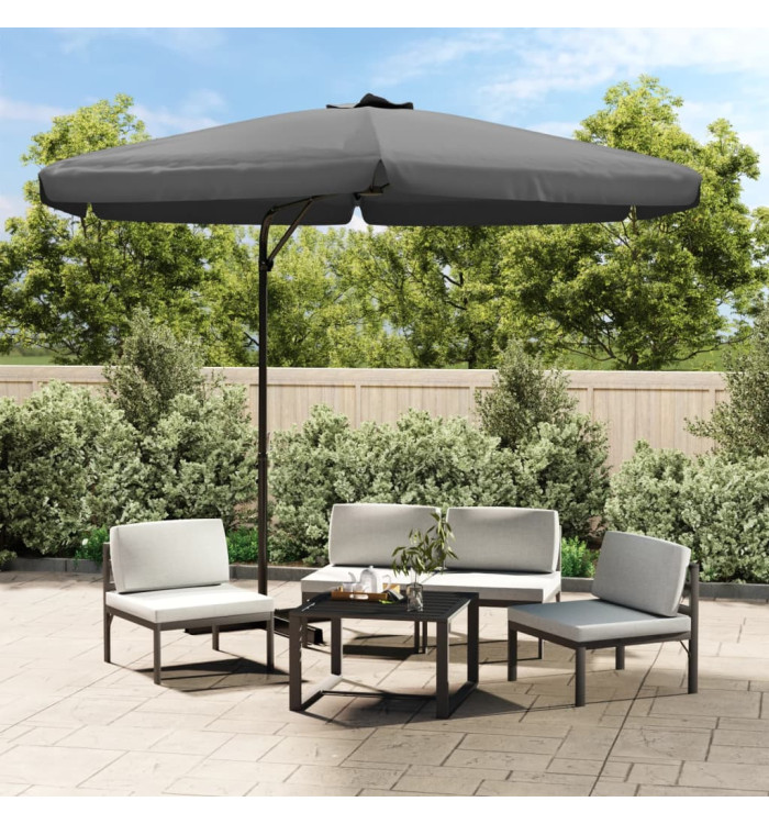 Parasol d'extérieur avec poteau en acier 300 cm Anthracite | Mobilier & Déco