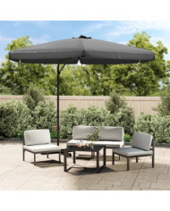 Parasol d'extérieur avec poteau en acier 300 cm Anthracite | Mobilier & Déco