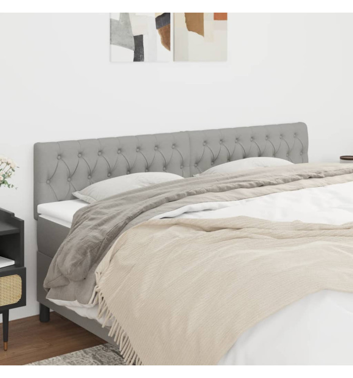 Têtes de lit 2 pcs Gris clair 100x7x78/88 cm Tissu | Mobilier & Déco