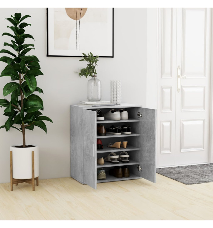 Armoire à chaussures Gris béton 60x35x70 cm Bois d’ingénierie | Mobilier & Déco
