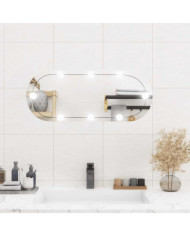 Miroir mural avec lumières LED 30x70 cm verre ovale | Mobilier & Déco