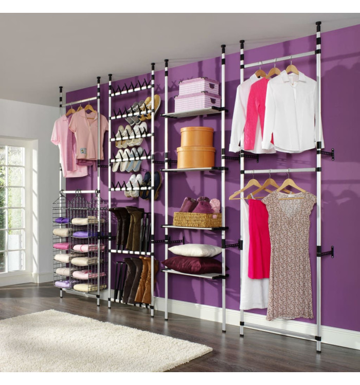 Système de garde-robe télescopique avec barres Aluminium | Mobilier & Déco